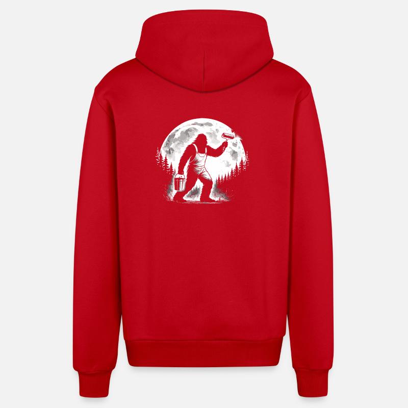 Peintres et Varnisseurs de Bigfoot - Veste à capuche bio décontractée fabriquée en UE - rouge