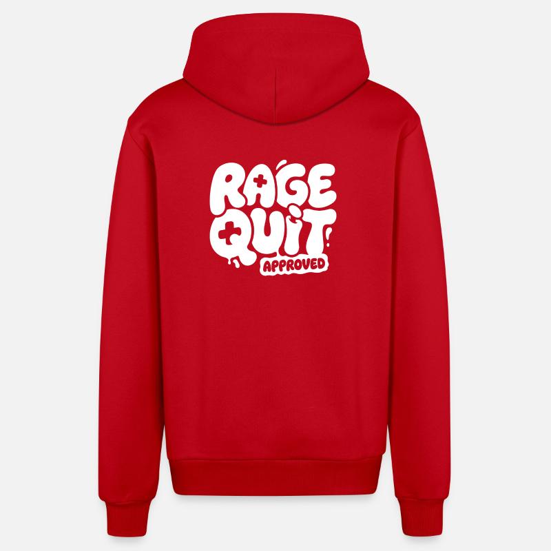 Rage Quit Approved Game Design - Veste à capuche bio décontractée fabriquée en UE - rouge