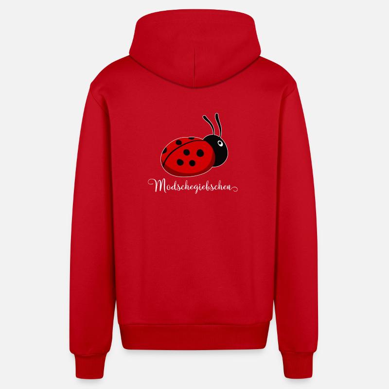 Modschegiebchen Coccinelle Saxon idée cadeau - Veste à capuche bio décontractée fabriquée en UE - rouge