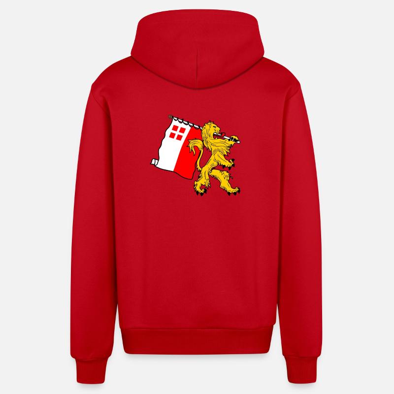 Lion avec drapeau Utrecht Utrecht drapeau - Veste à capuche bio décontractée fabriquée en UE - rouge