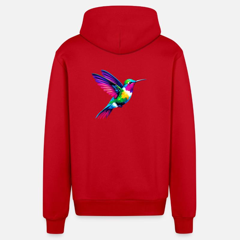 Colibri - Veste à capuche bio décontractée fabriquée en UE - rouge