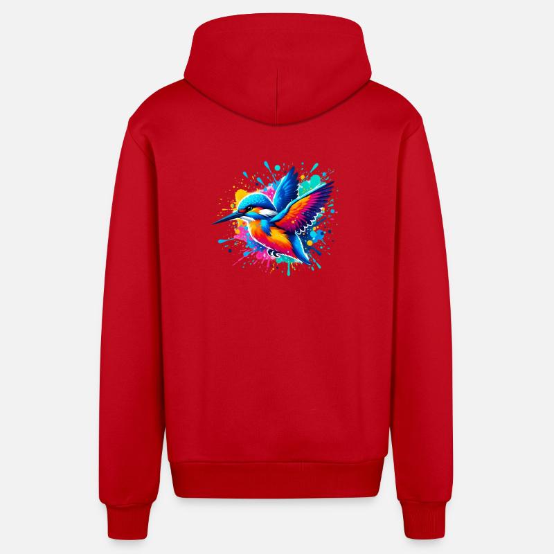 Eisvogel - Organic Relaxed Kapuzenjacke Made in EU - Rot