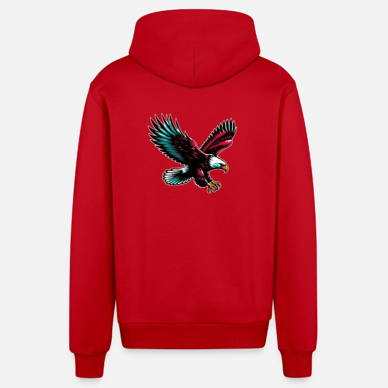 Aigle - Veste à capuche bio décontractée fabriquée en UE - rouge