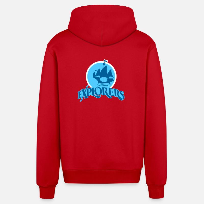 Die Reise der Entdecker Schiffsdesign - Organic Relaxed Kapuzenjacke Made in EU - Rot