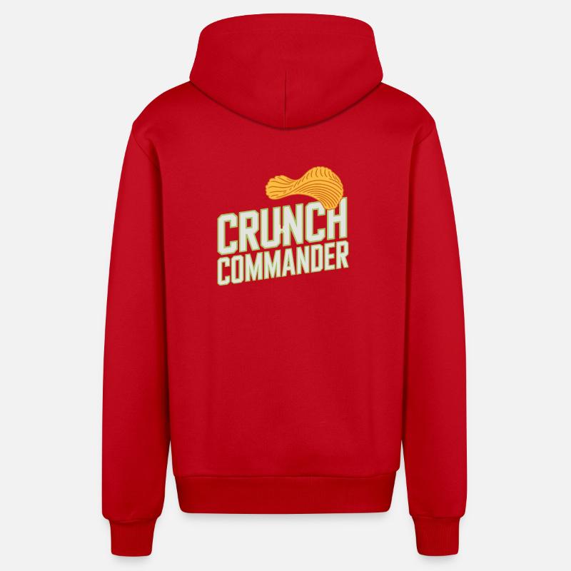 Crunch Commander Nibbler Chips Fan Snack - Veste à capuche bio décontractée fabriquée en UE - rouge