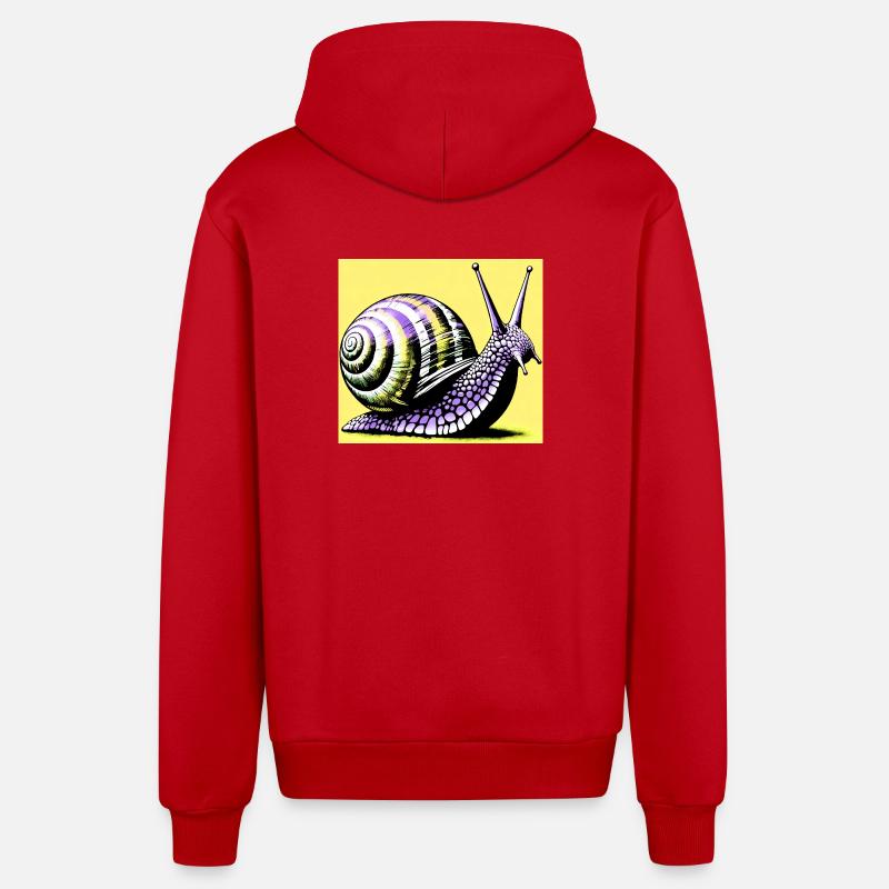 Escargot - Veste à capuche bio décontractée fabriquée en UE - rouge