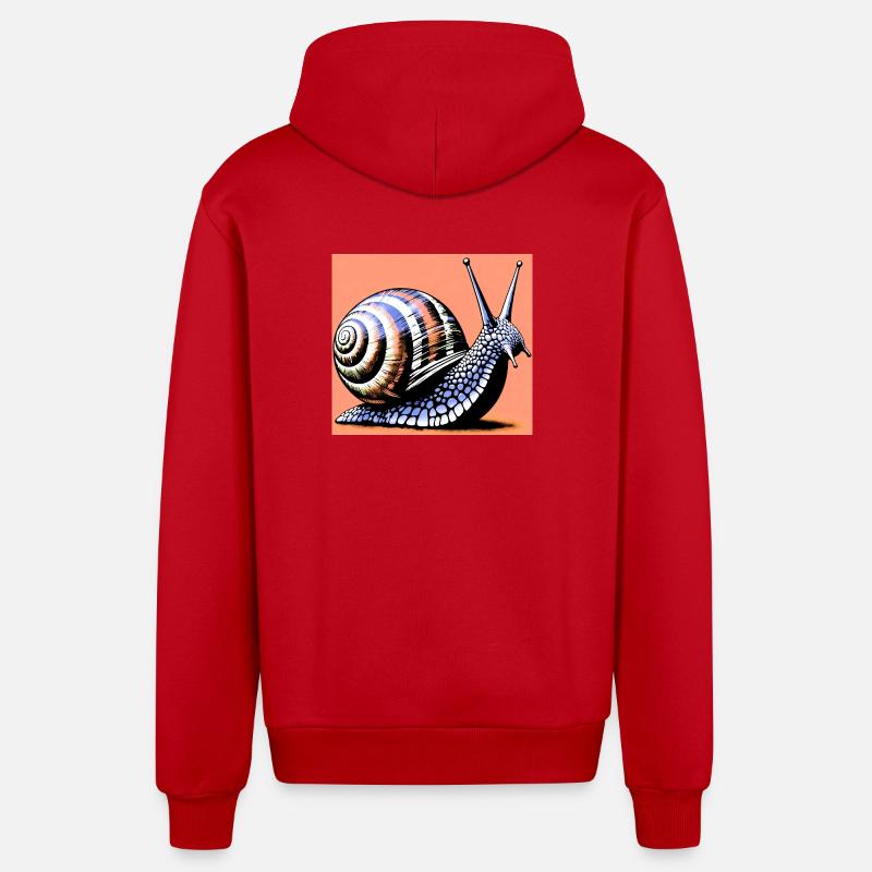 Escargot - Veste à capuche bio décontractée fabriquée en UE - rouge