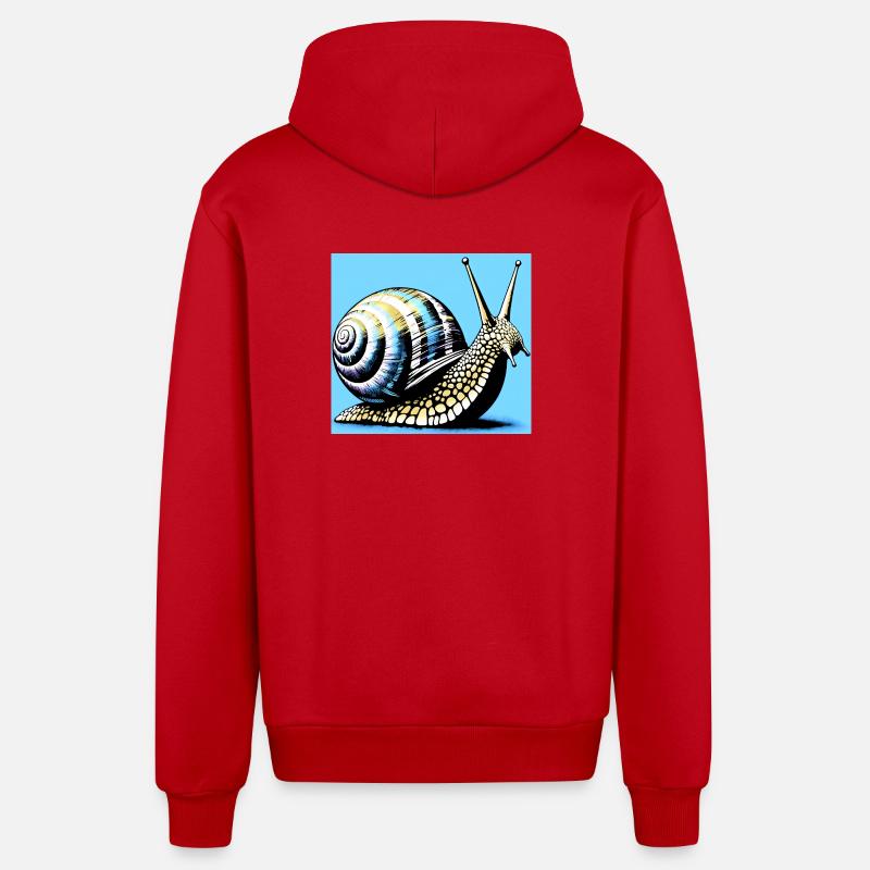 Escargot - Veste à capuche bio décontractée fabriquée en UE - rouge