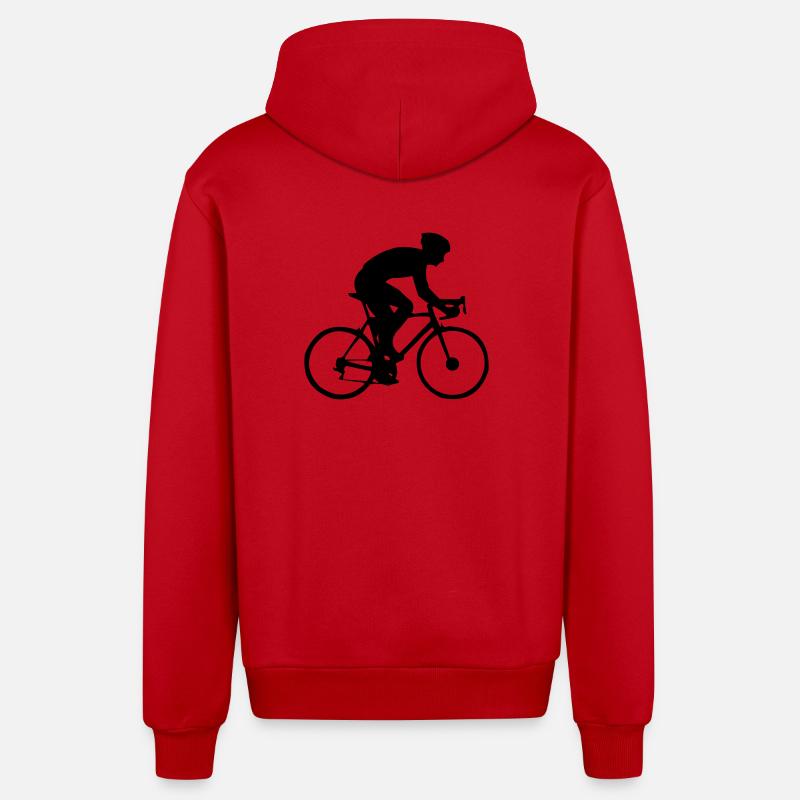 biker - Organic Relaxed Hooded Jacket Made in EU - red
