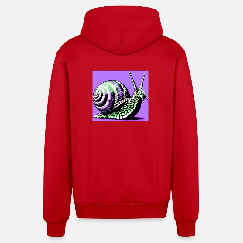 Escargot - Veste à capuche bio décontractée fabriquée en UE - rouge