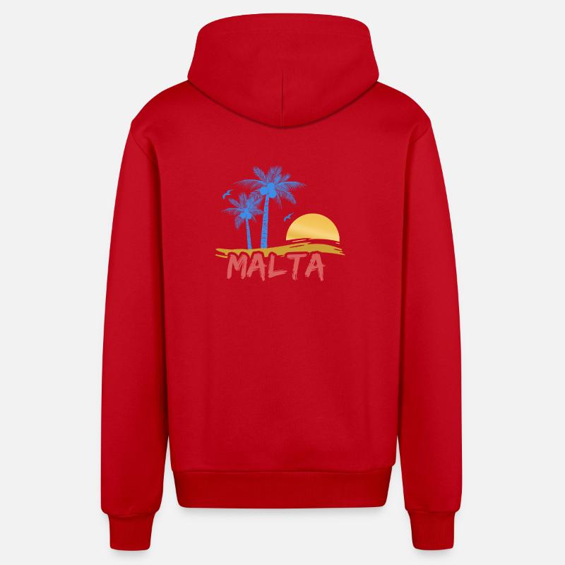 Malta - Organic Relaxed Hooded Jacket Made in EU - red