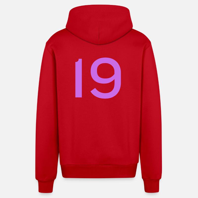 19 - Veste à capuche bio décontractée fabriquée en UE - rouge