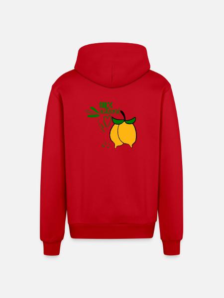 Lemons - Organic Relaxed Hooded Jacket Made in EU - red