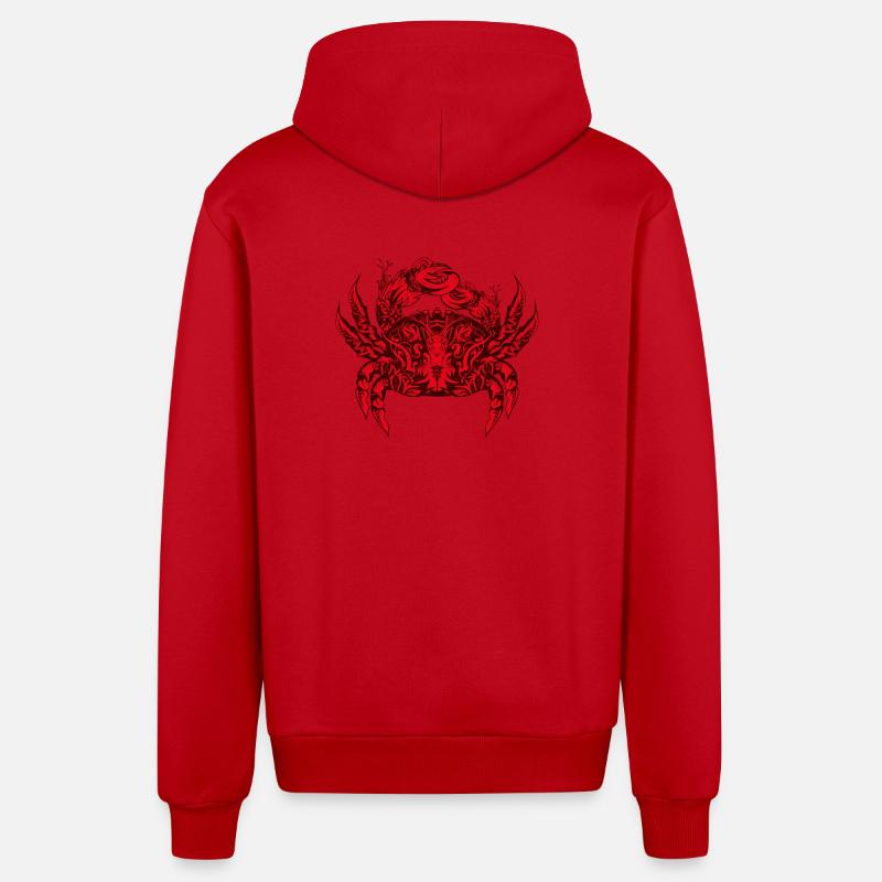 A red king crab - Organic Relaxed Hooded Jacket Made in EU - red