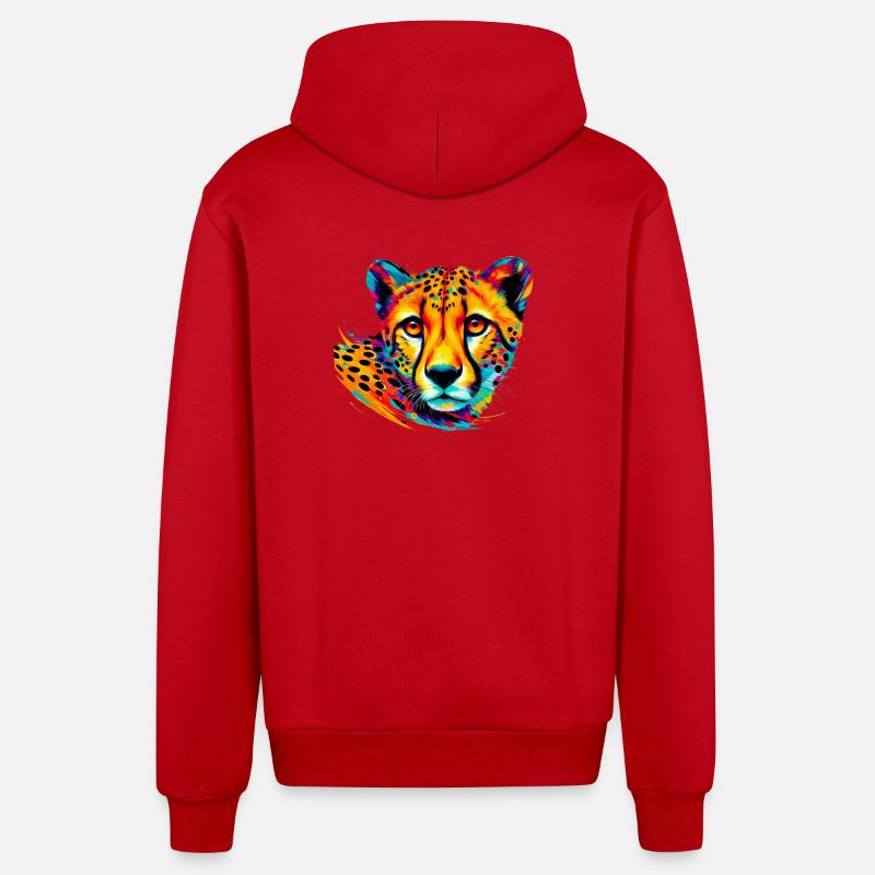 Guépard - Veste à capuche bio décontractée fabriquée en UE - rouge