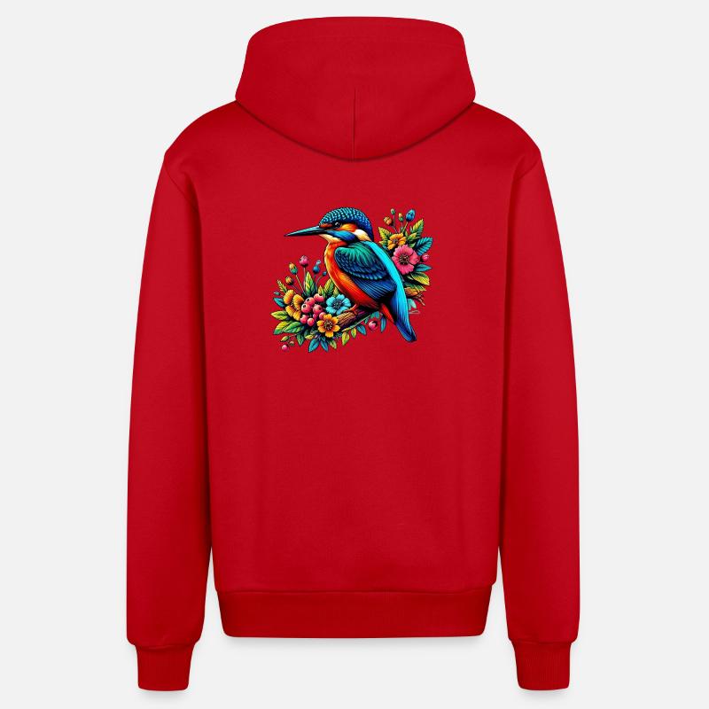 Eisvogel - Organic Relaxed Kapuzenjacke Made in EU - Rot