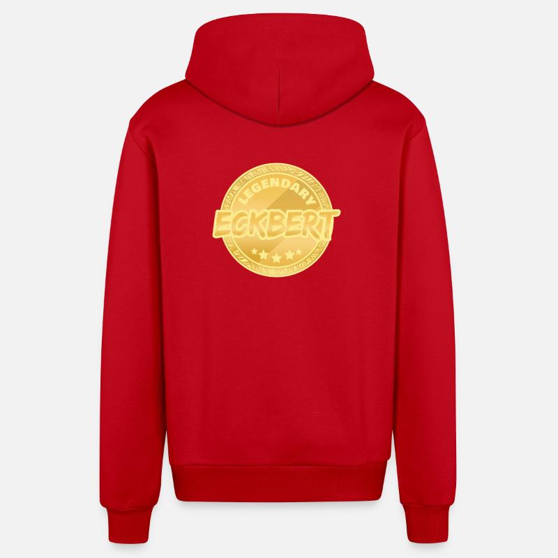 Eckbert - Veste à capuche bio décontractée fabriquée en UE - rouge