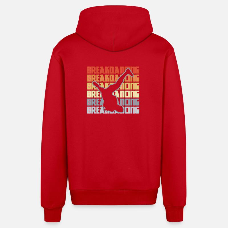 Vintage Breakdance - Veste à capuche bio décontractée fabriquée en UE - rouge
