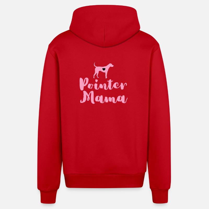 German Pointer Mom Pointer Mama - Organic Relaxed Hooded Jacket Made in EU - red