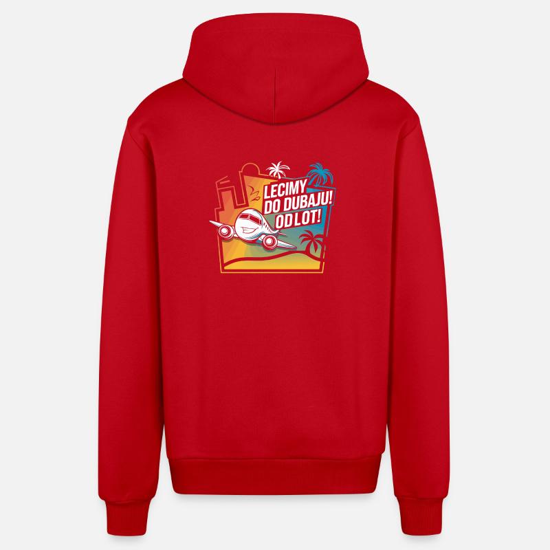 De Leicmy à Dubaï - Départ ! - Veste à capuche bio décontractée fabriquée en UE - rouge