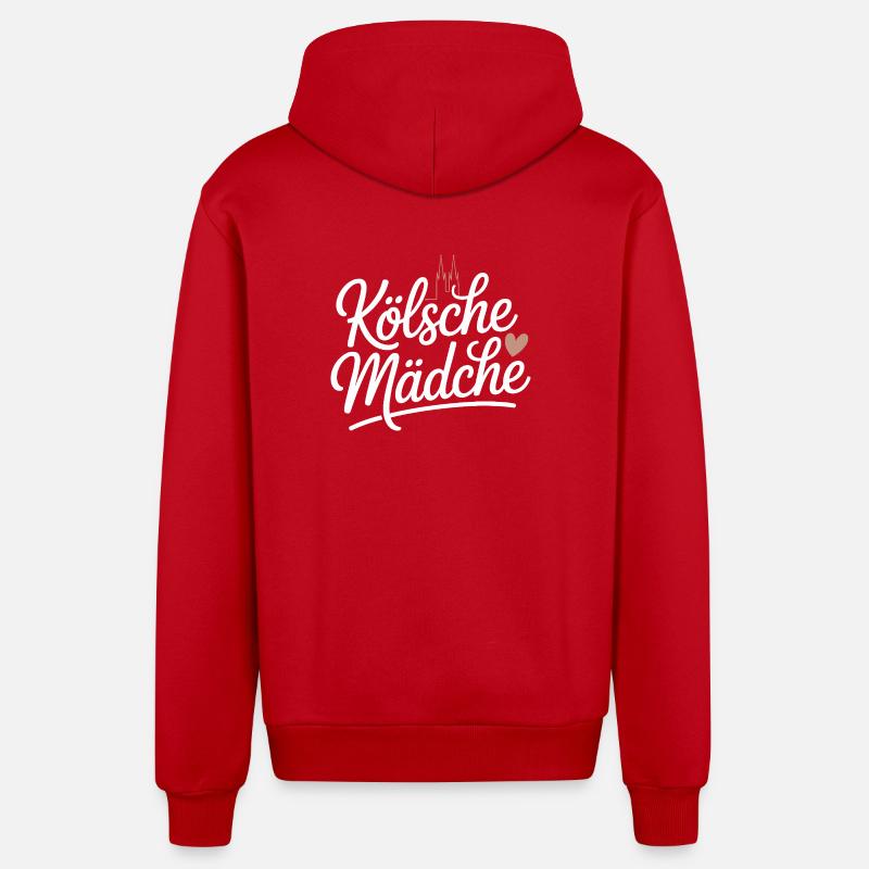 Cologne Filles Carnaval Cologne Filles - Veste à capuche bio décontractée fabriquée en UE - rouge