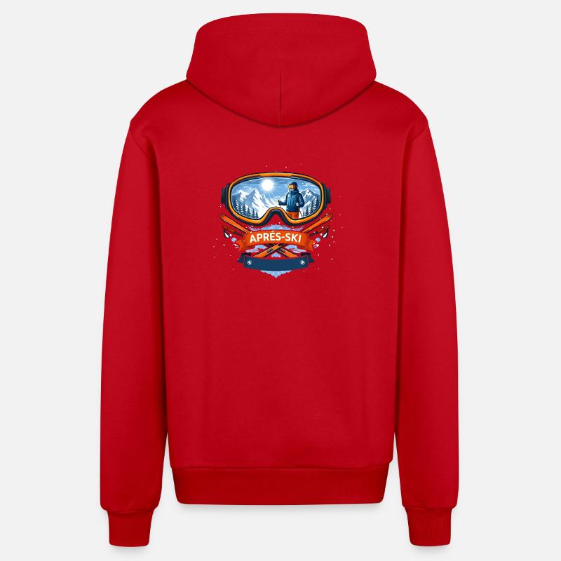 Après Ski Comic Design - Veste à capuche bio décontractée fabriquée en UE - rouge