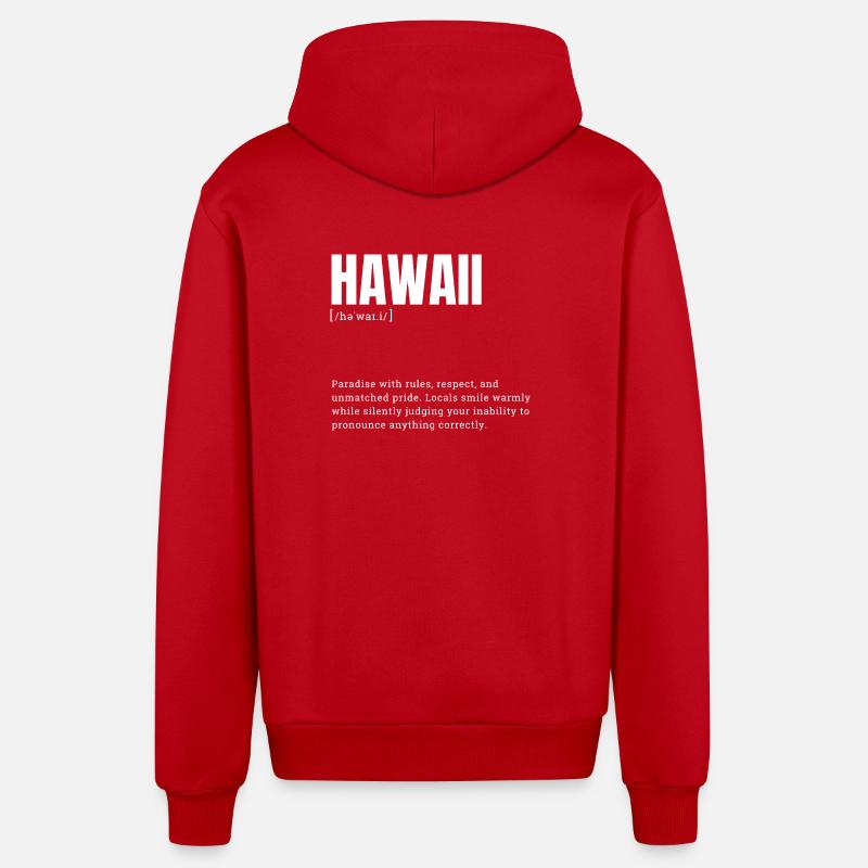 Langue de la fierté hawaïenne - Veste à capuche bio décontractée fabriquée en UE - rouge