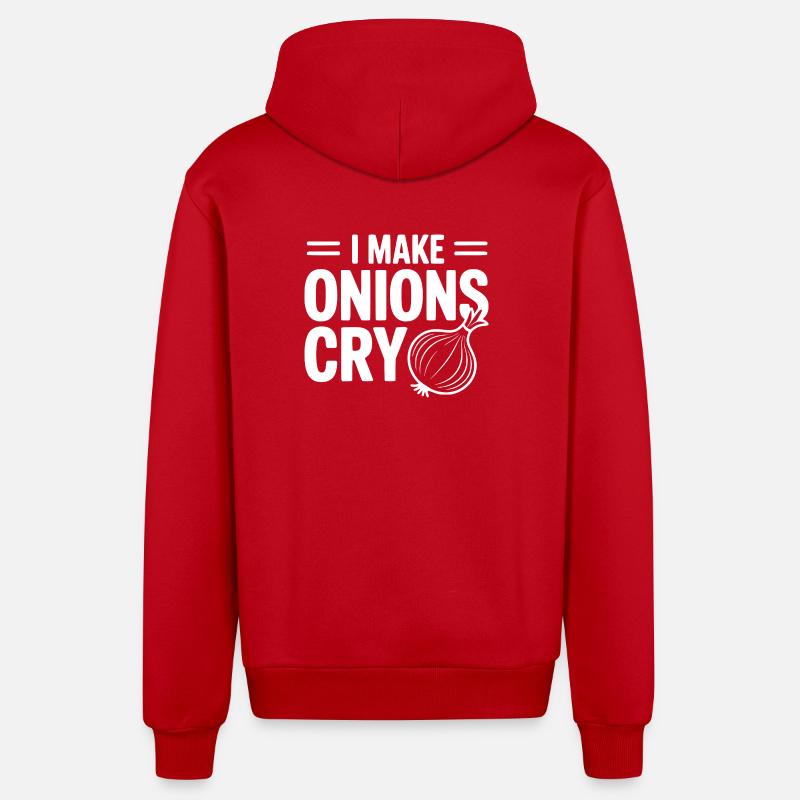 Je fais pleurer les oignons - Veste à capuche bio décontractée fabriquée en UE - rouge