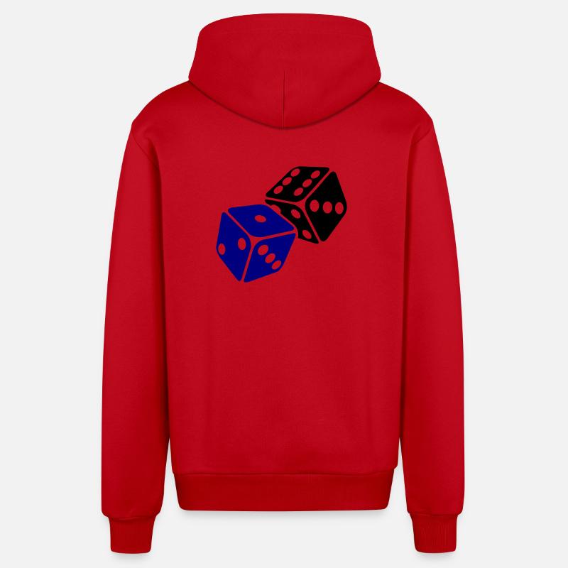 Blue Cube Minimal Design - Veste à capuche bio décontractée fabriquée en UE - rouge