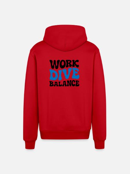 Work Dive Balance Taucher-Geschenk - Organic Relaxed Kapuzenjacke Made in EU - Rot
