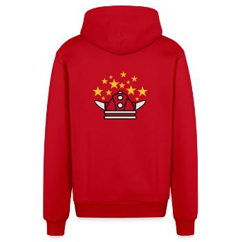 Casque de Viking - Veste à capuche bio décontractée fabriquée en UE - rouge - Dos