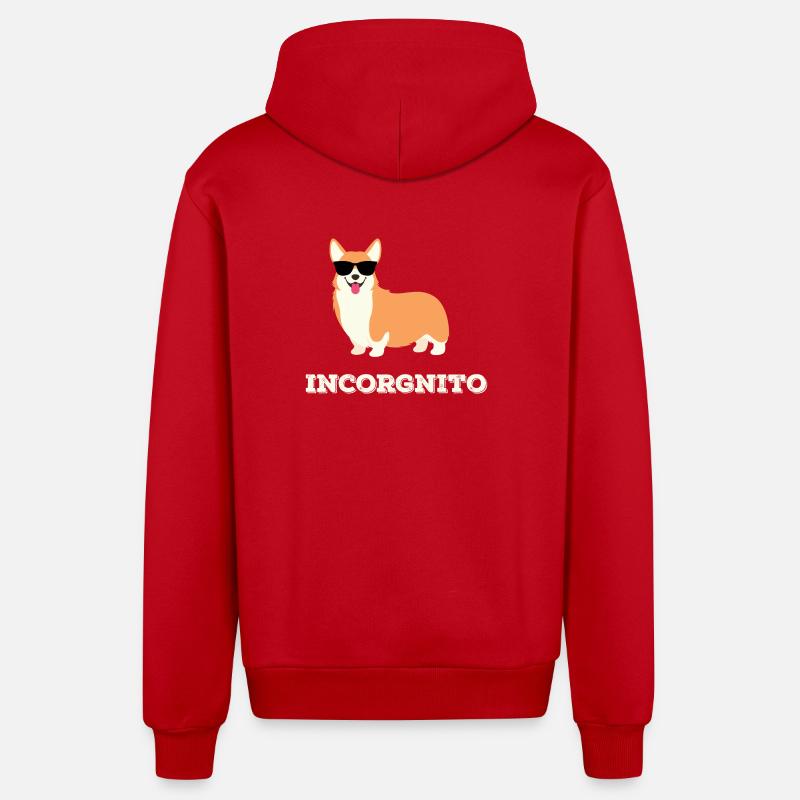 Incorgnito - Veste à capuche bio décontractée fabriquée en UE - rouge