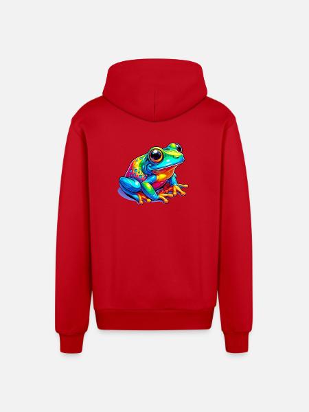 Frog - Organic Relaxed Hooded Jacket Made in EU - red