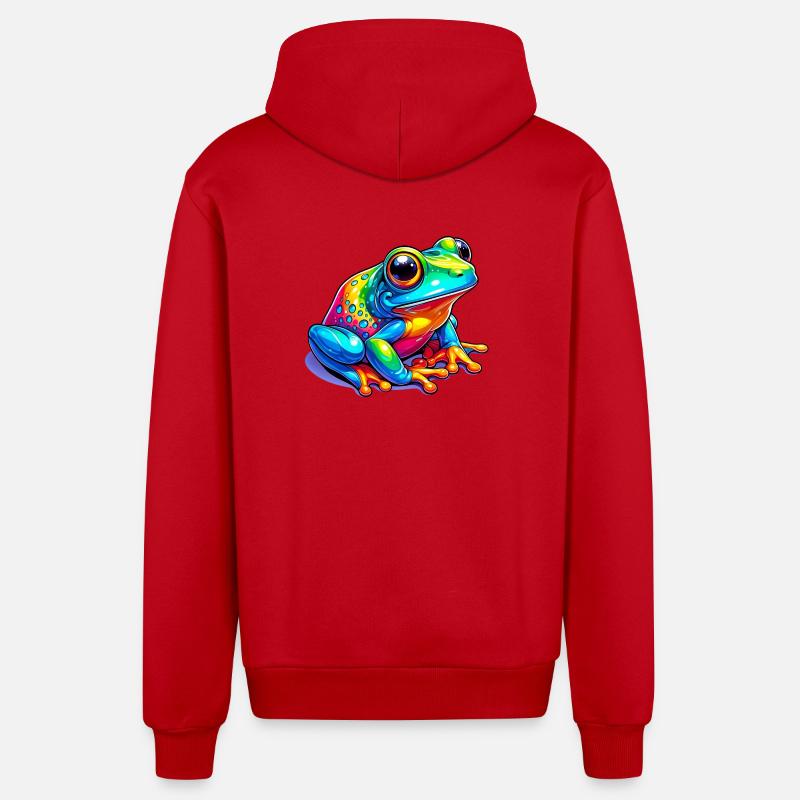 Frog - Organic Relaxed Hooded Jacket Made in EU - red