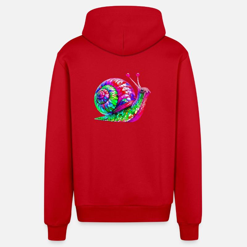 Escargot - Veste à capuche bio décontractée fabriquée en UE - rouge