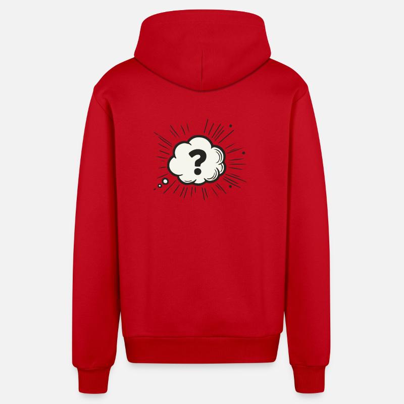Quête - Veste à capuche bio décontractée fabriquée en UE - rouge