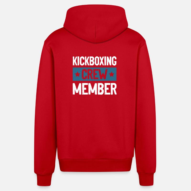 Équipe de kickboxing - Veste à capuche bio décontractée fabriquée en UE - rouge