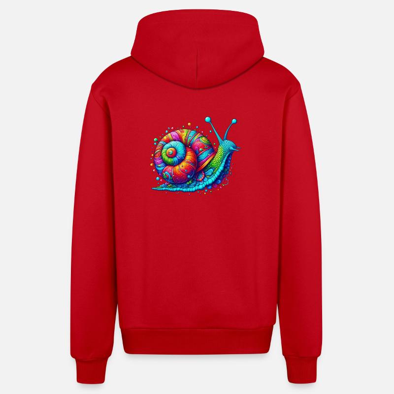 Escargot - Veste à capuche bio décontractée fabriquée en UE - rouge