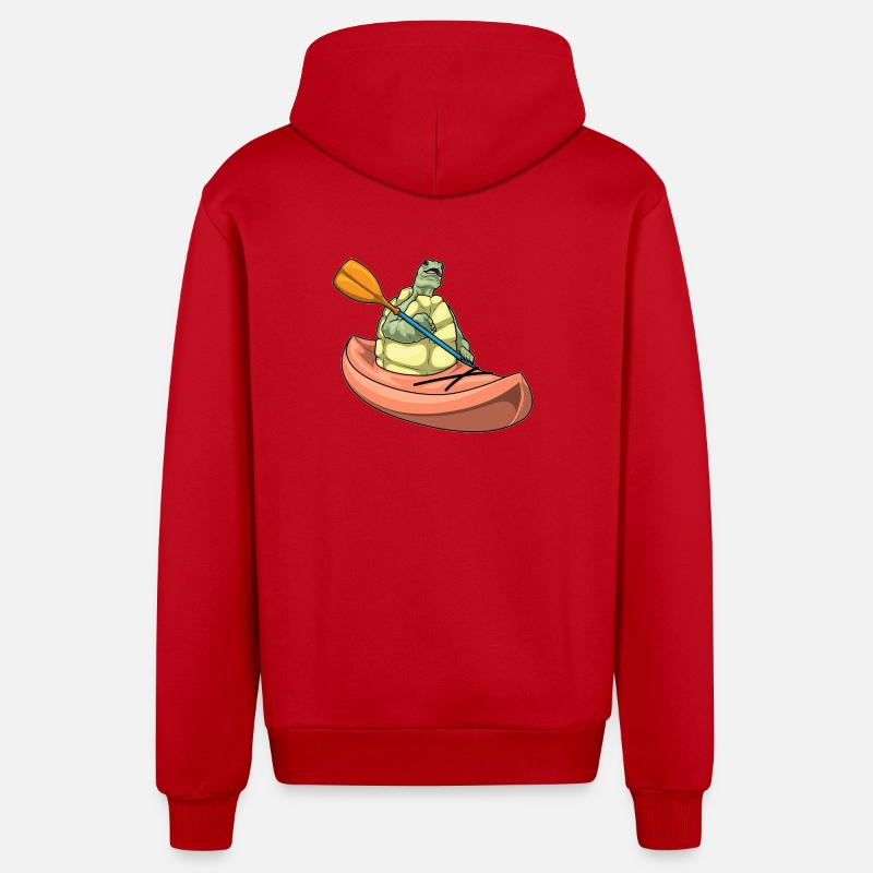 Kayak tortue - Veste à capuche bio décontractée fabriquée en UE - rouge