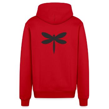 Libelle Silhouette  - Organic Relaxed Kapuzenjacke Made in EU - Rot - Hinten
