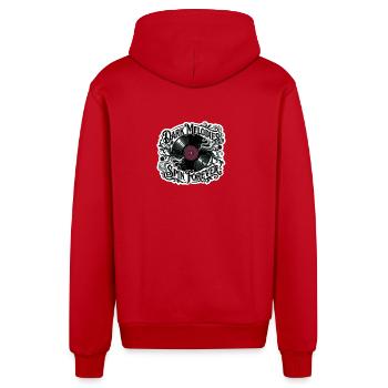 Dunkle Melodien drehen sich ewig - Organic Relaxed Kapuzenjacke Made in EU - Rot - Hinten