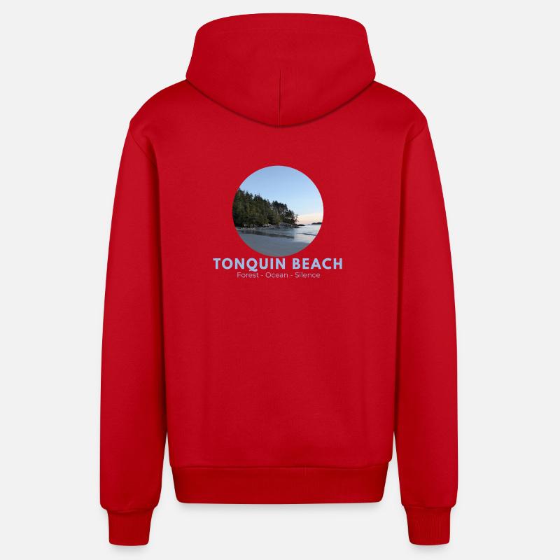 Forêt de Tonquin Beach Océan - Veste à capuche bio décontractée fabriquée en UE - rouge