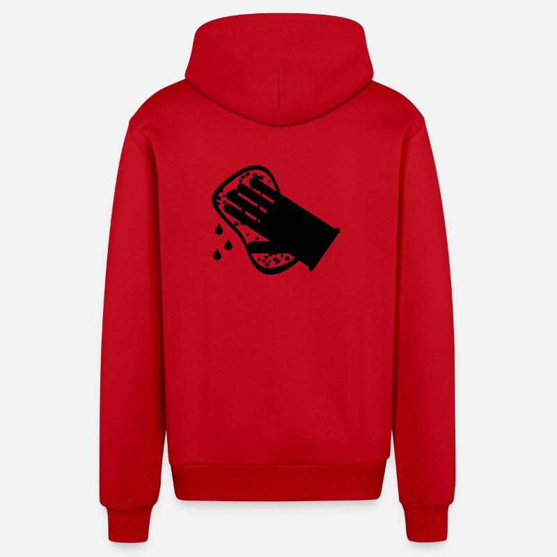 Lave-glace plus propre - Veste à capuche bio décontractée fabriquée en UE - rouge