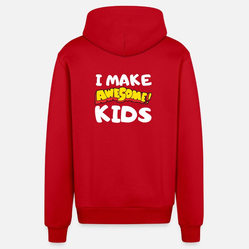 I make great kids comics - Organic Relaxed Hooded Jacket Made in EU - red