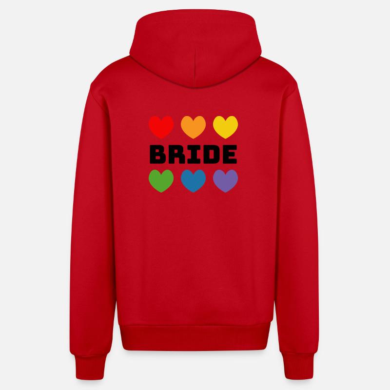 Regenbogenherzchen Bride schwarz - Organic Relaxed Kapuzenjacke Made in EU - Rot