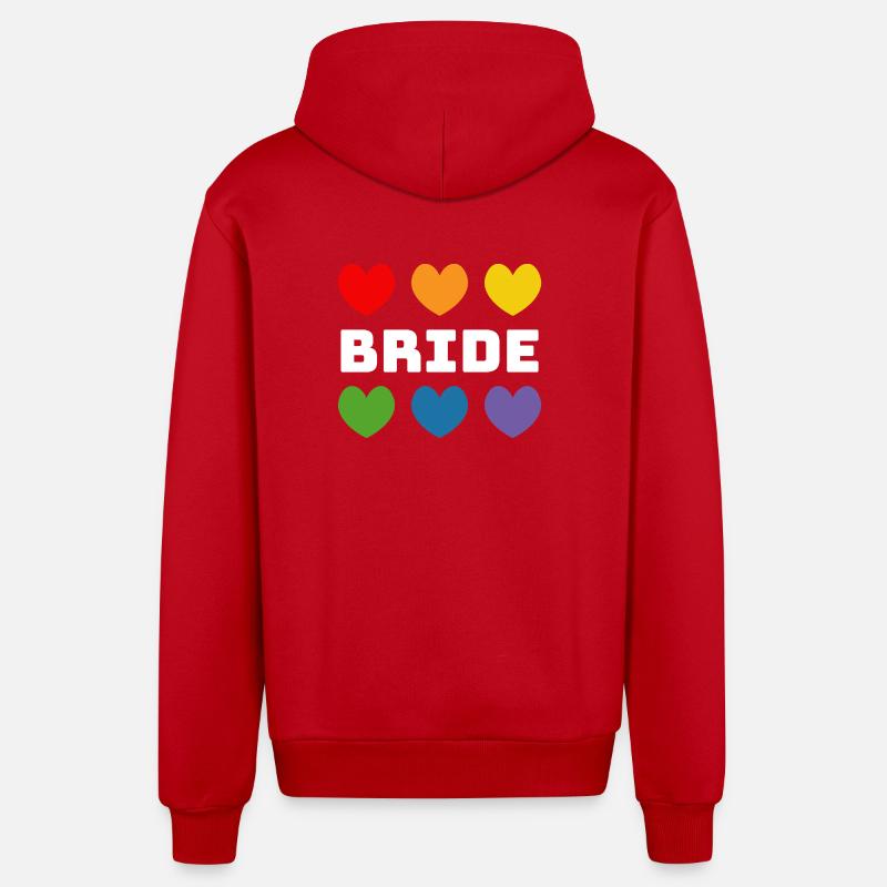 Regenbogenherzchen Bride weiss - Organic Relaxed Kapuzenjacke Made in EU - Rot