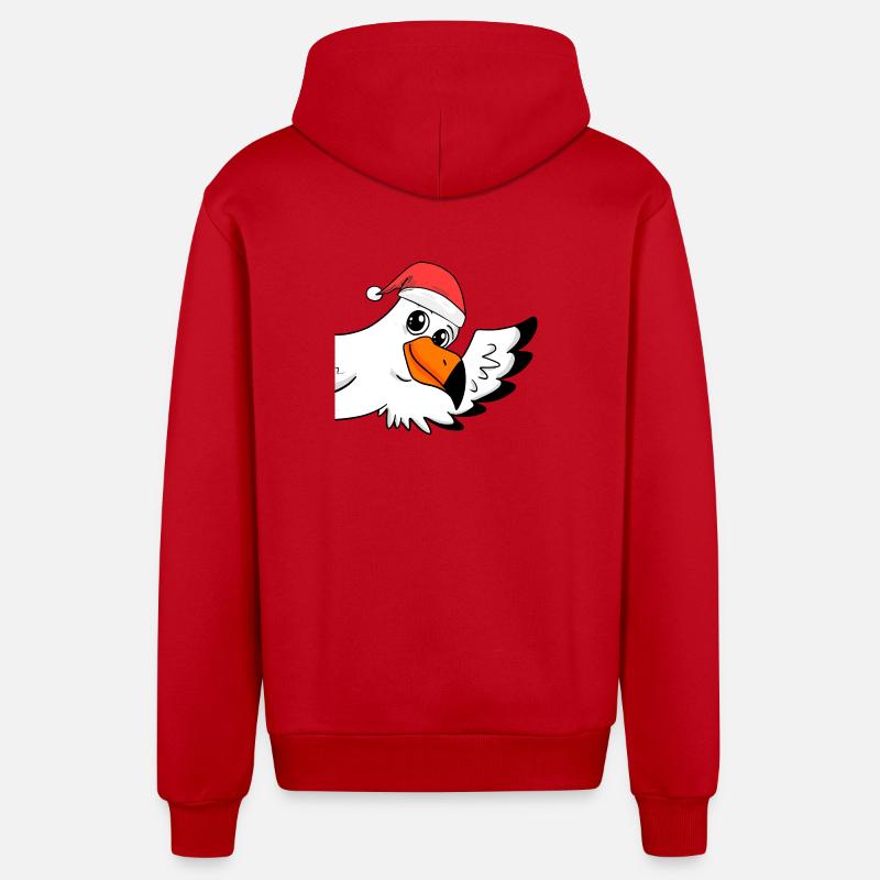Mouette Noël - Veste à capuche bio décontractée fabriquée en UE - rouge