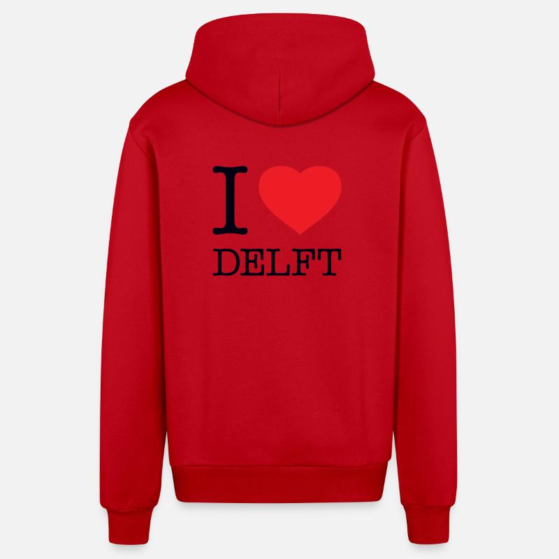 J’ADORE DELFT - Veste à capuche bio décontractée fabriquée en UE - rouge