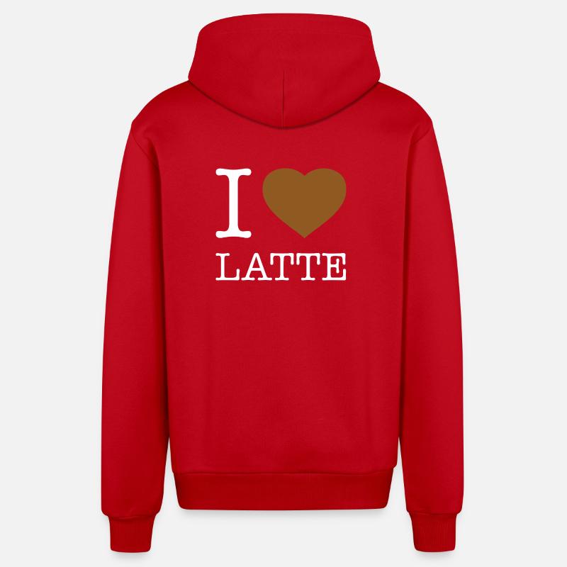 J’ADORE LE LATTE - Veste à capuche bio décontractée fabriquée en UE - rouge