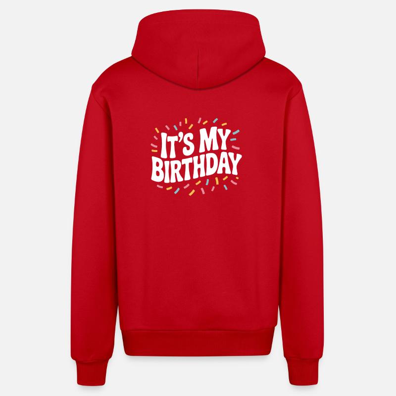 C'est mon anniversaire - Veste à capuche bio décontractée fabriquée en UE - rouge